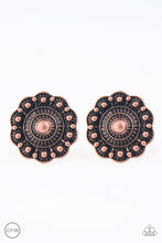 Load image into Gallery viewer, Foxy Flower Gardens - Copper Clip-on Women&#39;s Earrings
