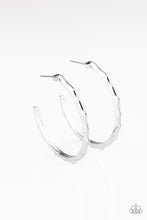 Load image into Gallery viewer, Danger Zone - Silver Hoop Earrings
