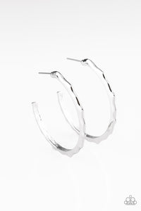 Danger Zone - Silver Hoop Earrings