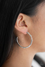 Load image into Gallery viewer, Danger Zone - Silver Hoop Earrings
