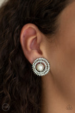 Load image into Gallery viewer, Broadway Breakout - White Clip-on Women&#39;s Earrings
