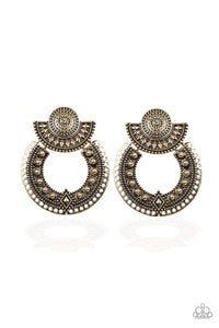 Texture Takeover - Brass Women's Post Earrings