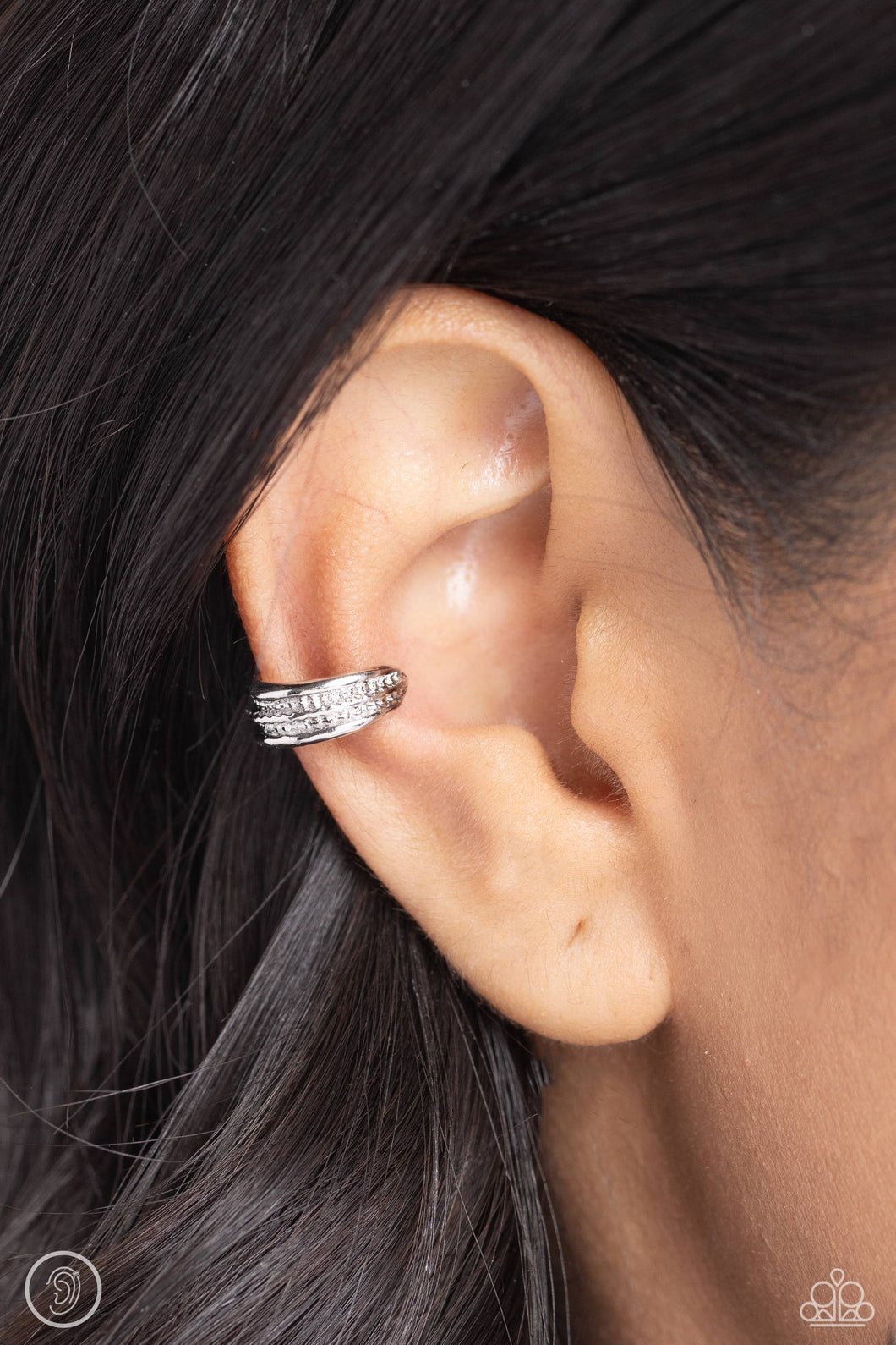 Serrated Season - Silver Ear Cuffs - Paparazzi